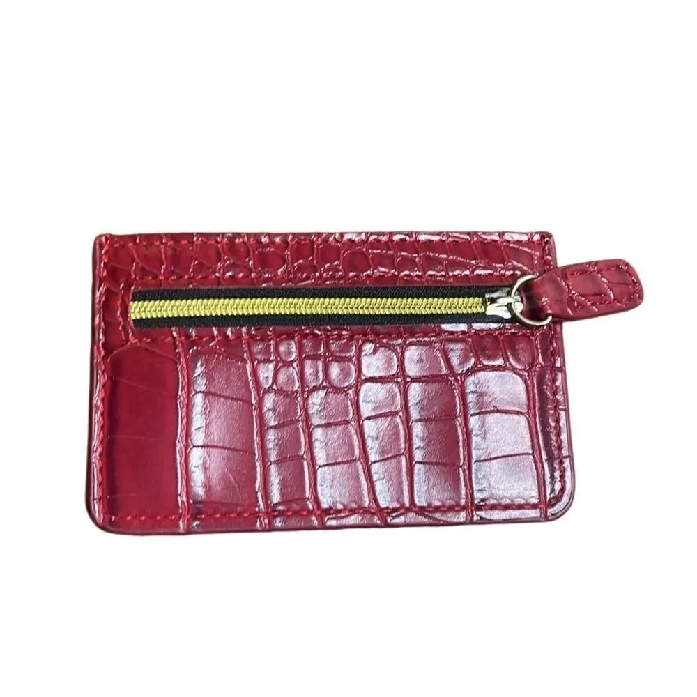 B-low the Belt Red Snake Print Faux Leather Card Holder Wallet